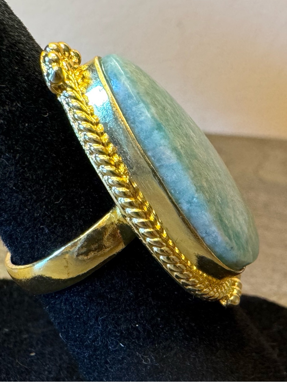 Teardrop Amazonite Statement 14k Gold Plated from Terra Treasures - Picture 3 of 5